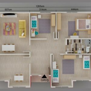 Kayseri Prefabrik 110 mt 5 109mt2 prefabrik ev plan