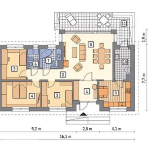 119 mt celik ev plan