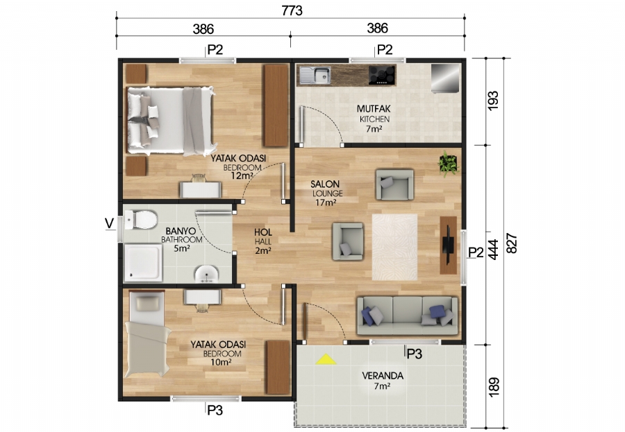 Kayseri Prefabrik 62 mt 2 Kayseri Prefabrik 62 mt - Görsel 2