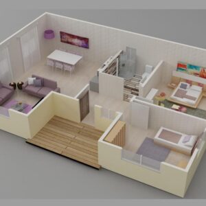 Kayseri Anahtar Teslim Prefabrik 73 mt 5 73 mt prefabrik ev plan2